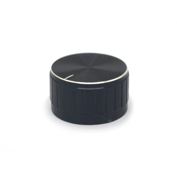 Knob de Alumínio para Potenciômetro de Eixo Estriado - A32x17 - Preto