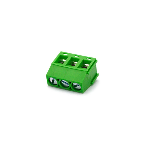Conector Verde Multipolar AKZ350.03 Fixo Fêmea 180º (Vertical) de 3 Vias - Passo 5,08mm - Phoenix Mecano