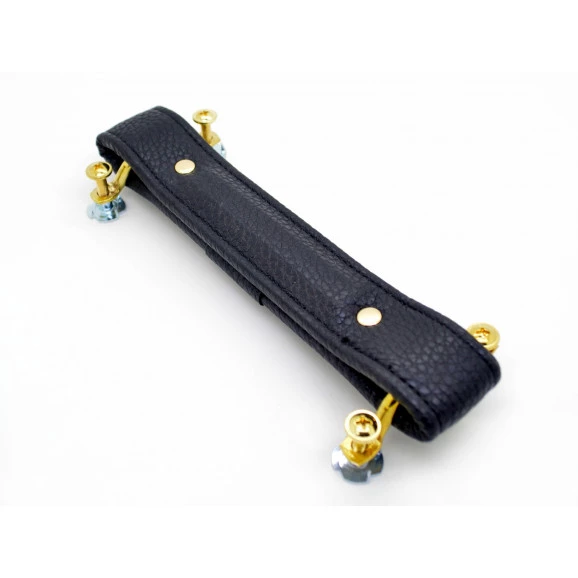 Alça para Amplificador Sintética Preta 20cm com Cavalete Dourado