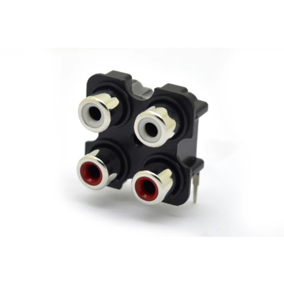 Jack com 4 RCA para PCI 90° - JL15024 - Jiali