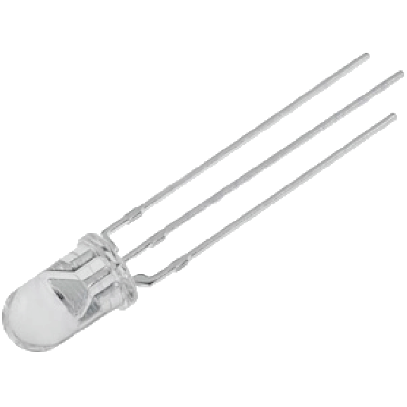 Led 5mm Bicolor Transparente com 3 Terminais - acende nas cores Vermelho e Verde - L-591EGC - Paralight