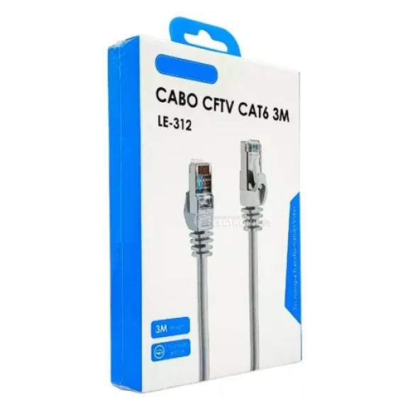 Cabo CFTV CAT6 3M Cinza - LE-312
