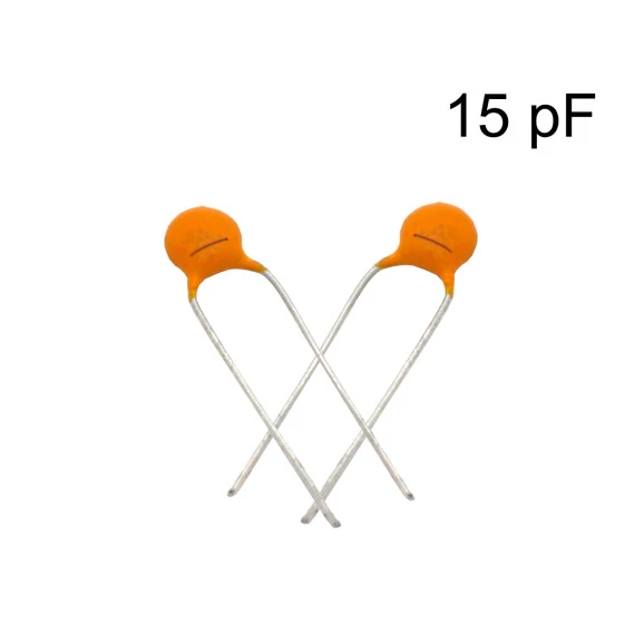 Capacitor Cerâmico Disco 15pF ( 150 / 0,015 / 0,000015uF ) - 50V a 500V