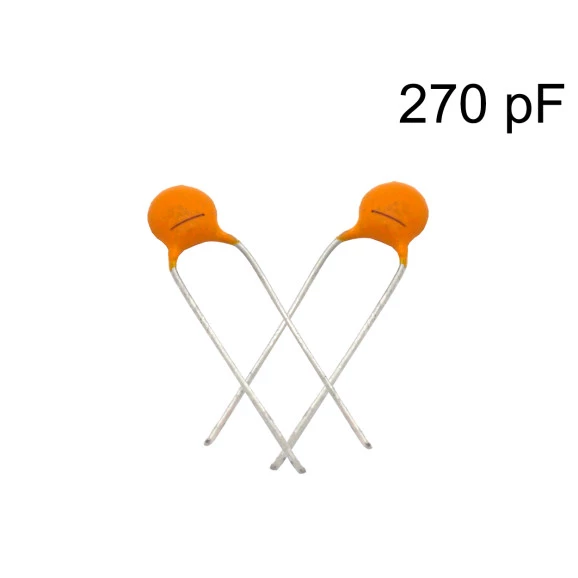 Capacitor Cerâmico Disco 270pF ( 271 / 0.27nF / 0.00027uF ) - 50V a 500V