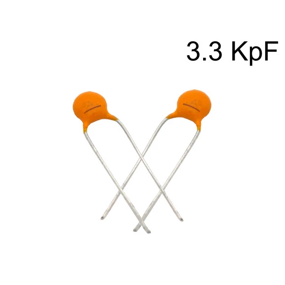 Capacitor Cerâmico Disco 3.3KpF ( 332 / 3.3nF / 0,0033uF ) - 50V a 1000V