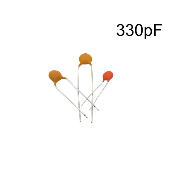 Capacitor Cerâmico Disco 330pF ( 331 / 0,33nF / 0,00033uF ) - 50V a 4000V