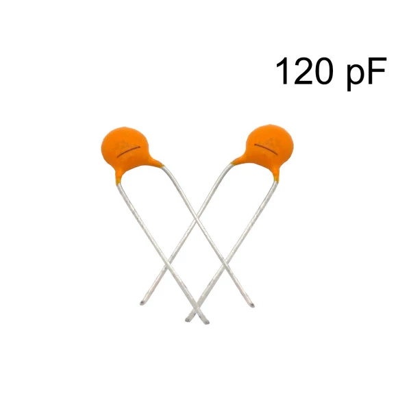 Capacitor Cerâmico Disco 120pF ( 121 / 0.12nF / 0,00012uF ) - 50V a 1000V