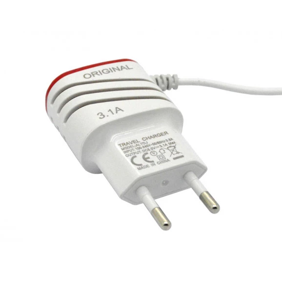 Carregador V8 Micro USB 5V 3.1A com 2 USB - FT-34