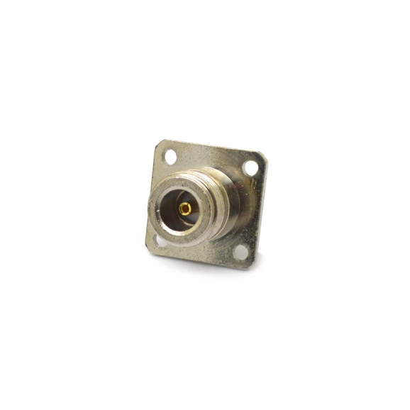 Conector N 50 Ohms Fêmea Reto Painel Base Quadrada 25,40mm Furo Base 3,3mm - CF-2 - Gav 17- KLC