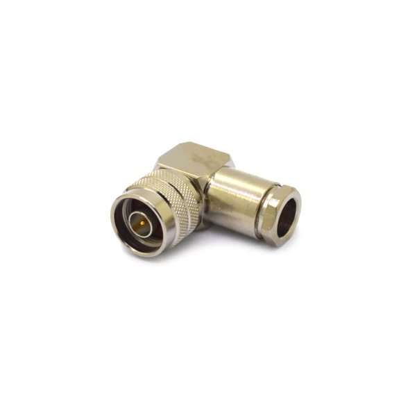 Conector 50 Ohms N Macho Angular Prensa Cabo RG-213 - CM-28 - Gav 111 - KLC