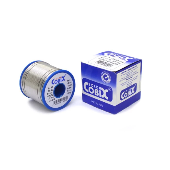 Estanho para Solda 60x40 Diâmetro de 1.00mm Cobix Carretel Azul de 500g