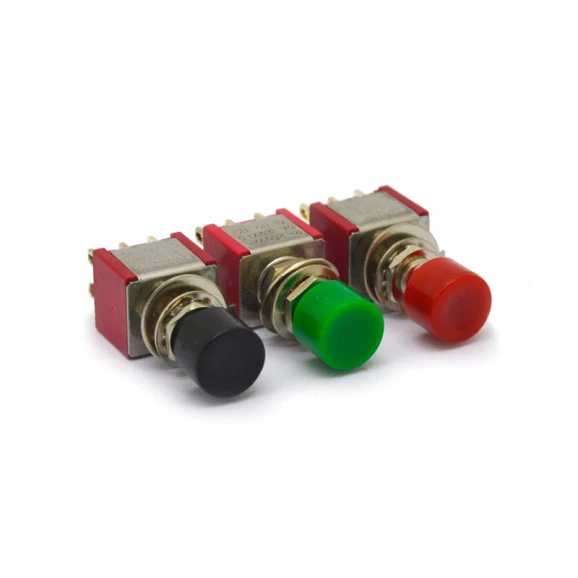 Chave Push-Button com 6 Terminais e sem Trava Liga/Liga 2A/250V - PT/VD/VM - DS-622