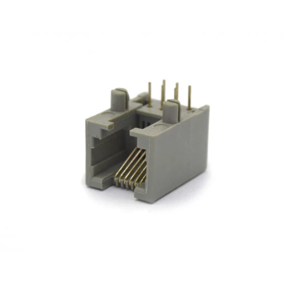 Conector Jack Cinza PCB DS1133-03-S60A 6P6C 90º com 6 Vias - Connfly