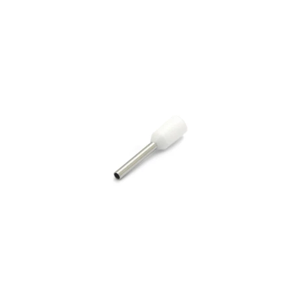 Terminal Tubular Ilhós Isolado 20 AWG 0.50mm² Branco - ES20050-1 - Eletro Service