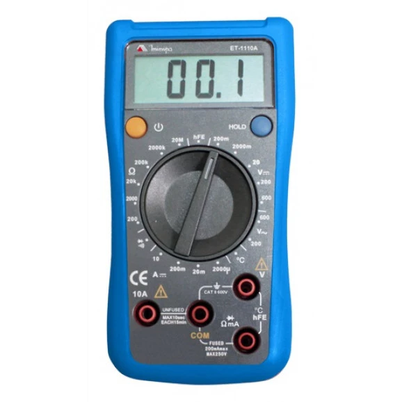 Multímetro Digital ET-1110A - Display LCD de 3 ½ dígitos - Temperatura - Minipa