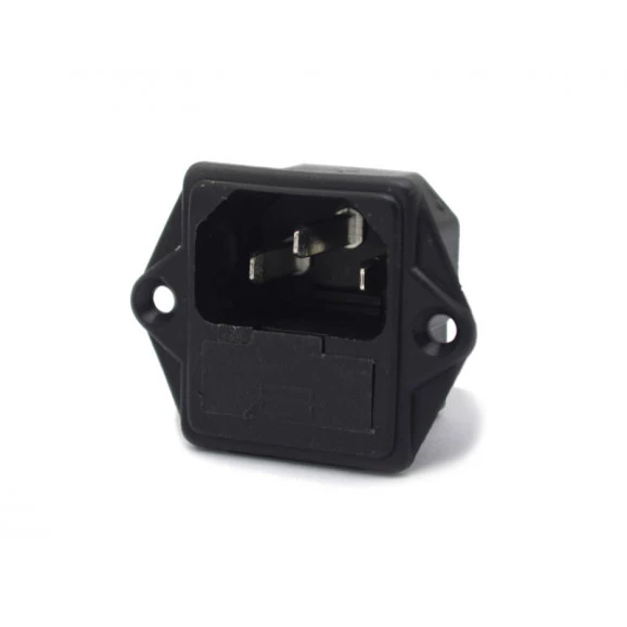 Tomada para Painel com Porta Fusível IEC 60320 - EX-2510P - Exatronic