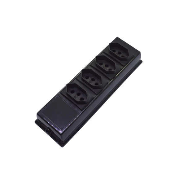 Régua com 4 Tomadas 10A/250V - EX654PT - Exatronic