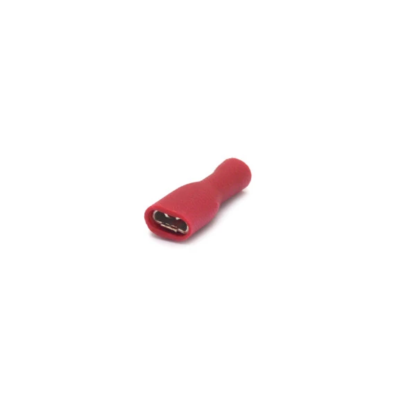 Terminal Faston Fêmea Totalmente Isolado em PVC 22-16 AWG 0.25 a 1mm² Vermelho - FE2216-51TI - Eletro Service