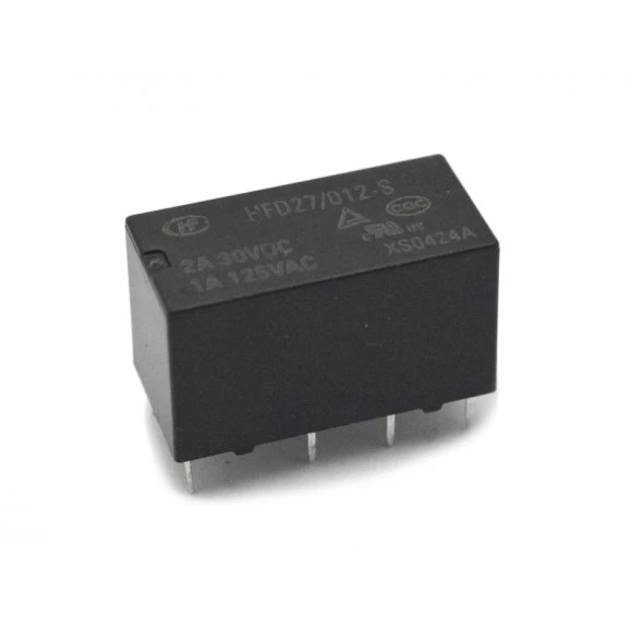 Relé para uso geral 12Vdc 2A DPDT 2 contatos reversíveis HFD27/012-S