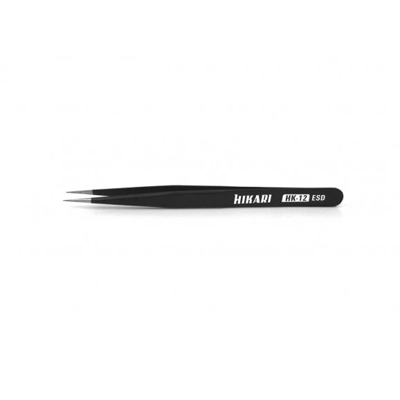 Pinça de Ponta Reta de Aço Inox HK-12 ESD - Hikari