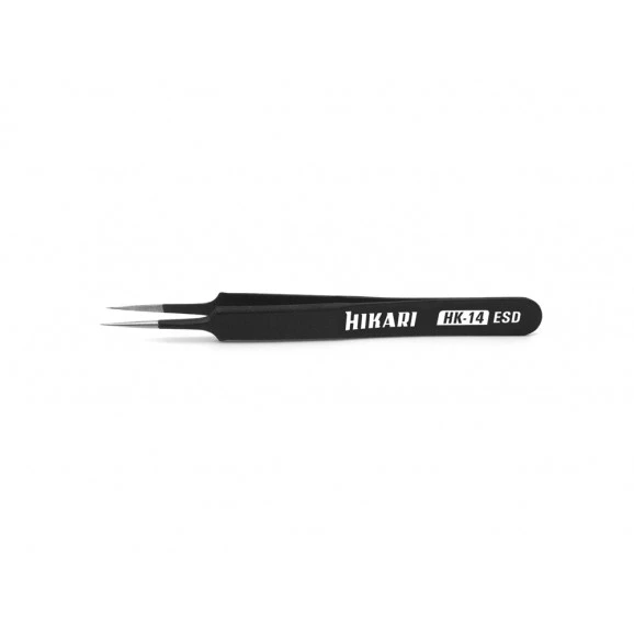 Pinça de Ponta Reta de Aço Inox HK-14 ESD - Hikari