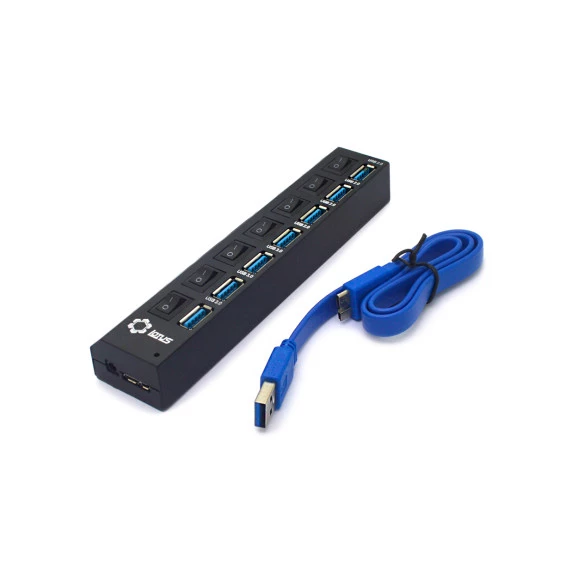 Hub USB 7 Portas 3.0 com Botao Liga/Desliga - FY-377