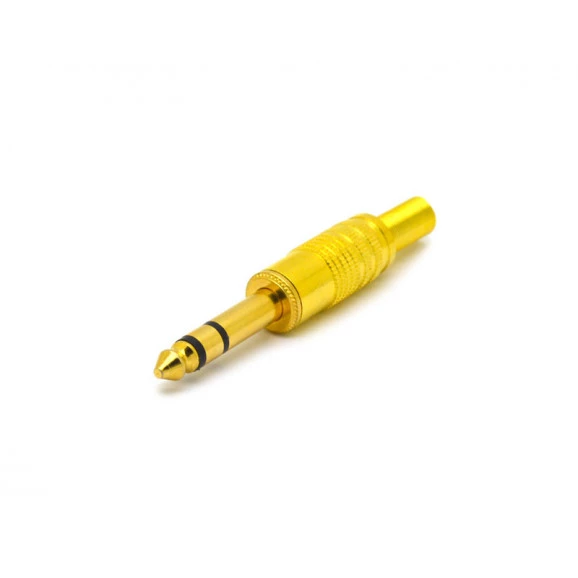Plug P10 6,35mm Estéreo Dourado JL11050 - Jiali
