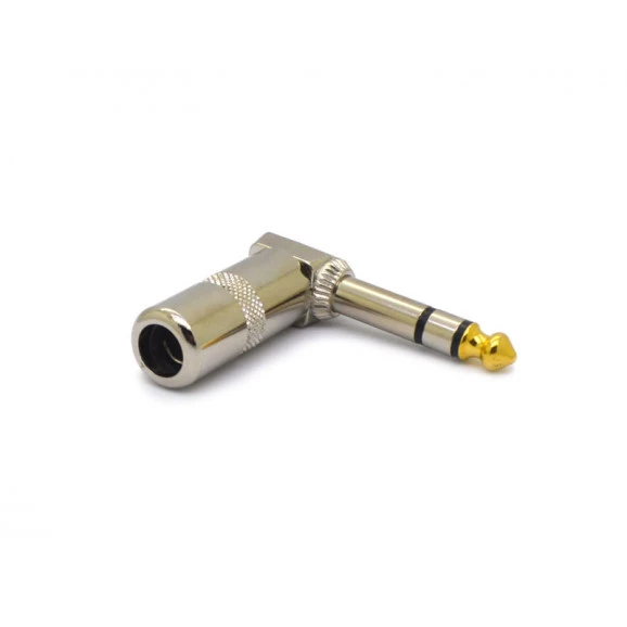 Plug P10 6,35mm Estéreo 90º JL11066 - Jiali