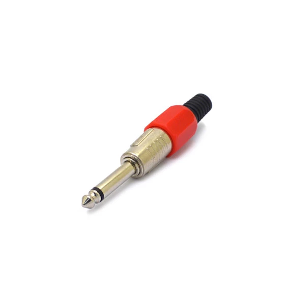 Plug P10 6,35mm Mono Vermelho JL11089 - Jiali