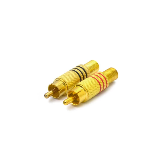 Plug RCA Dourado (Preto ou Vermelho) HGD-283 - JL17020 - Jiali