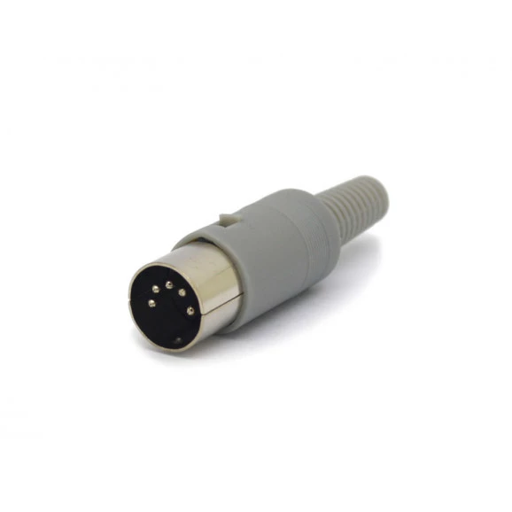 Conector Din JL21320/5P 5 Pinos Com Rabicho Cinza - Jiali