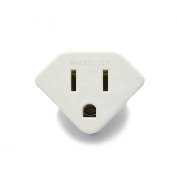 Adaptador 2P+T 10A/250V Branco - ADP2 - Margirius