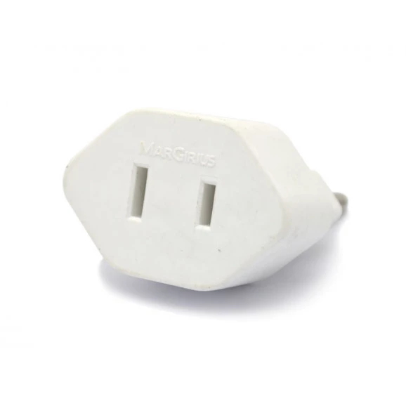 Adaptador 2P 10A/250V Branco - ADP2-22 - Margirius 