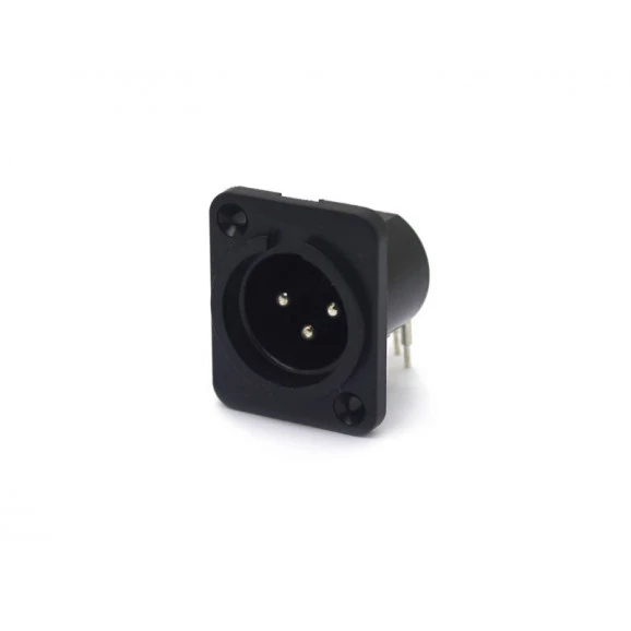 Conector XLR 90° Macho 3 Pinos PCI para Painel - JL33048 - Jiali