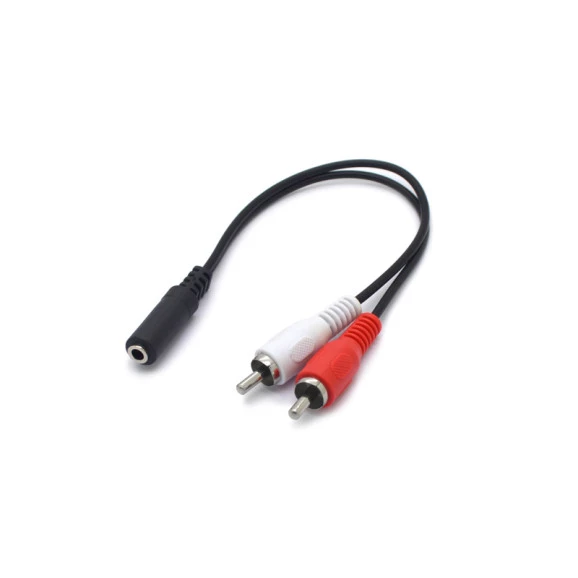 Jack J2 3,5mm Estéreo para 2 RCA Macho - JL41107 - Jiali