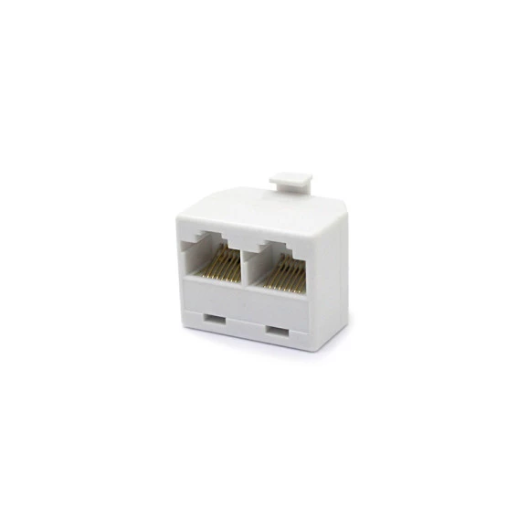 Adaptador RJ45 Macho para 2 RJ45 Fêmea 08 Vias - 8P8C/2X8P8C - JL52010C - Jiali