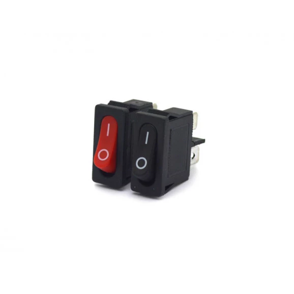 Chave Gangorra / Tecla com 2 Terminais Liga/Desliga 6A/250V nas Cores Preto e Vermelho - KCD1-110