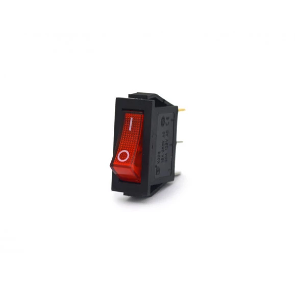 Chave Gangorra / Tecla com 3 Terminais Liga/Desliga 15A/250Vac Vermelho - KCD3-102N