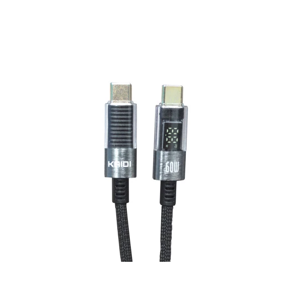 Cabo de Carregador Turbo 60w Tipo C para Tipo C 20V/3A - KD-2520CC - Kaidi