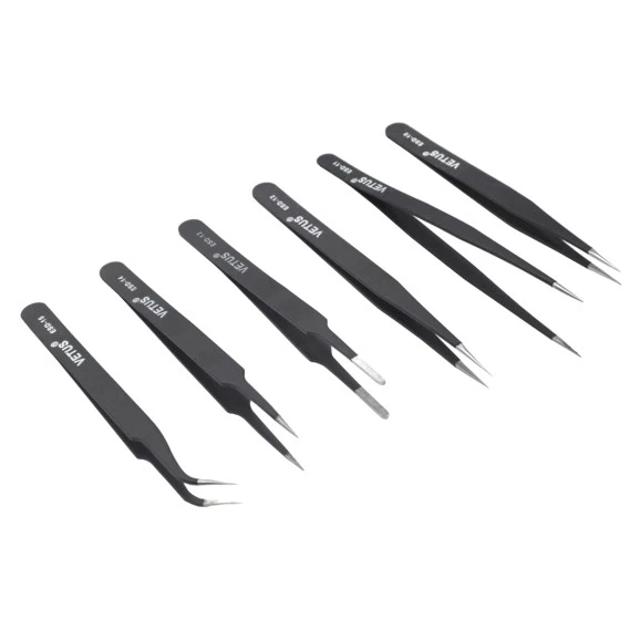 Kit de Pinça Anti Estática com 6 Peças - Vetus