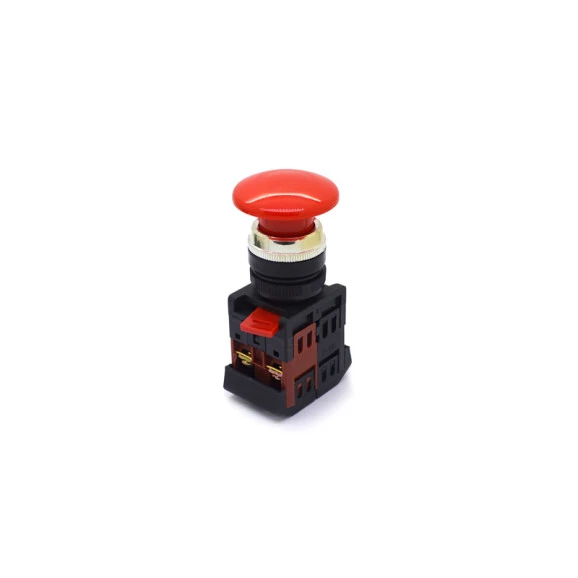 Botão de Emergência Tipo Cogumelo Pulsador 40mm Vermelho - LAY80-PC45 - JNG