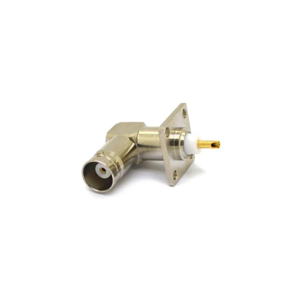Conector BNC 50 Ohms Fêmea Angular Painel Base Quadrada 17,50mm - LF-7 - Gav 23 - KLC