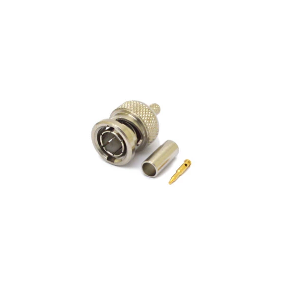 Conector BNC 75 Ohms Macho Reto Cabo Crimpagem 0.4/2.5 - LM-74 - Gav 151 - KLC