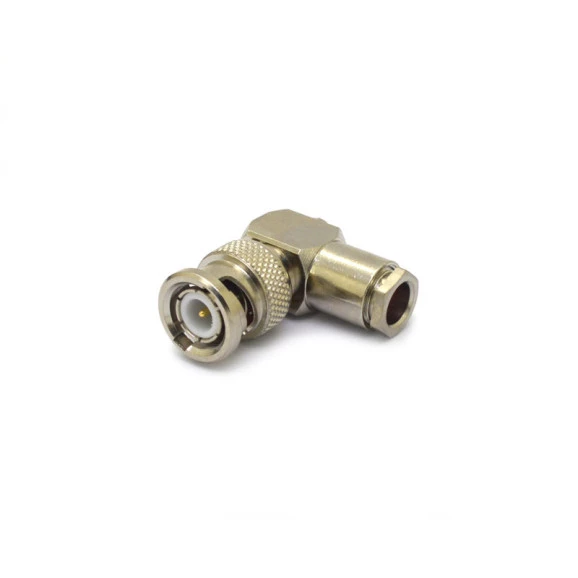 Conector BNC 50 Ohms Macho Angular Prensa Cabo RG/RGC-59 - LM-9-1- Gav 03 - KLC