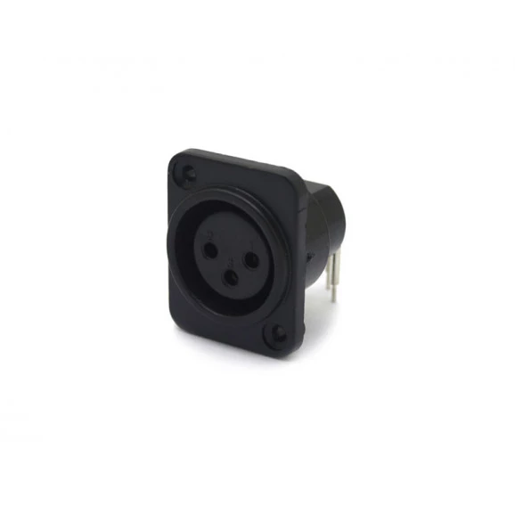 Conector XLR 90° Fêmea 3 Vias PCI para Painel - LS-1029