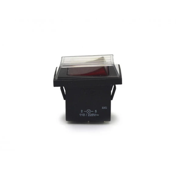 Chave Gangorra / Tecla Bipolar com Trava com Proteção cor Vermelha com Led 15A/250V e 20A/120V 30.223 Liga/Desliga M2FT1EE3G - Margirius