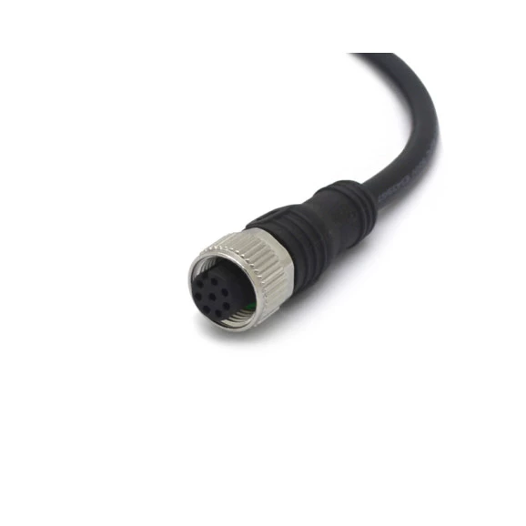 Conector M12 IP68 Fêmea 8 Vias com Rabicho - MA12FAHD08ST03CB25