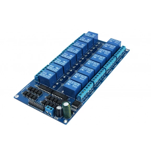 Módulo Relé Driver 16 Canais DC 12V Compatível com Arduino