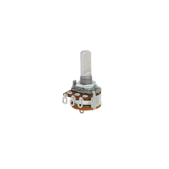 Potenciômetro com Chave 17mm Semi Log NS16K4-50KD Ω Eixo Liso Alumínio de 20mm