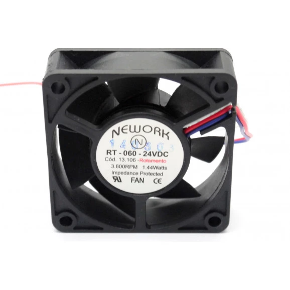 Microventilador Cooler RT-060 24VDC 3.600RPM 1.44 Watts (60x60x20mm) Rolamento - 13.106 - Nework